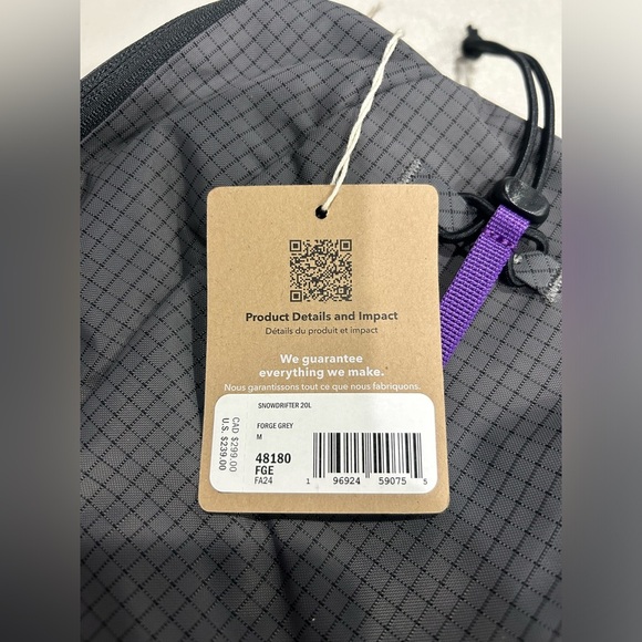 Patagonia SnowDrifter Pack 20L Backpack Medium Forge Grey Lightweight NWT - Picture 5 of 14